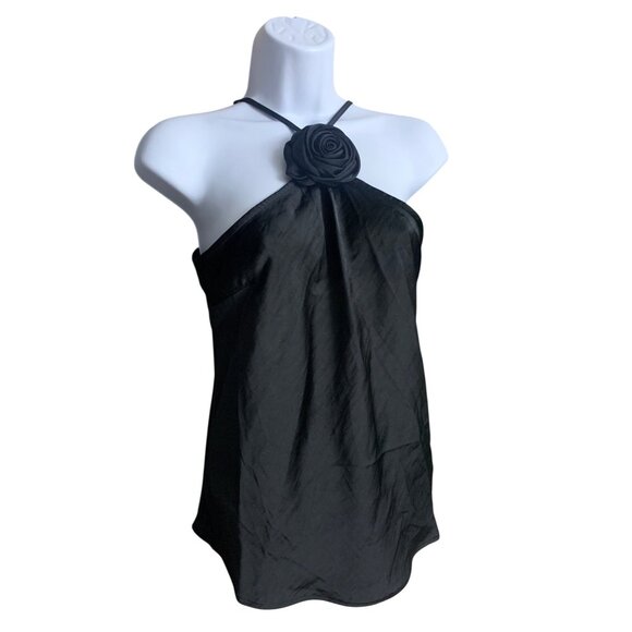 A New Day Women's Black Adjustable Strap Tank Top Detachable Rose Detail Size XS - Picture 5 of 10